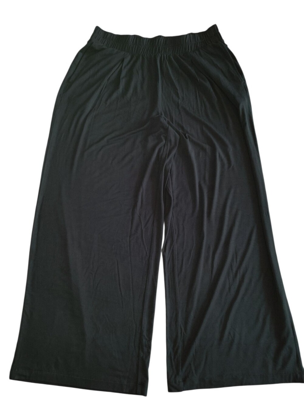 LOGO by Lori Goldstein Wide-Leg Pull On Rayon Black Pants, S, EUC, Like New